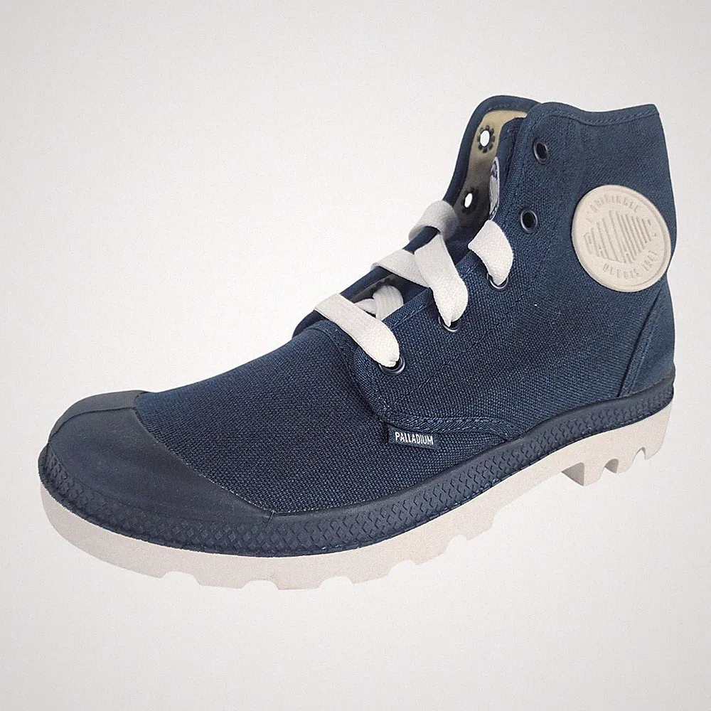 🚨 PALLADIUM Blanc Hi 72886419 Hiking Outdoor Canva Boots Blue Men Boots SZ 7.5